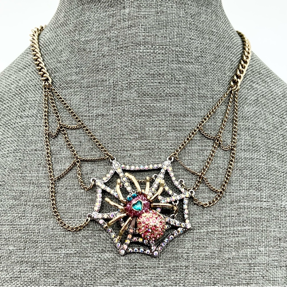 Betsey Johnson ‘Spider Lux’ Unique Spider Necklace Rare/HTF!